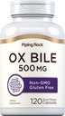 Piping Rock Ox Bile Suplemento 500mg Silencio 120 Capsules  Digestive Enzyme ← Non-GMO, Gluten Free