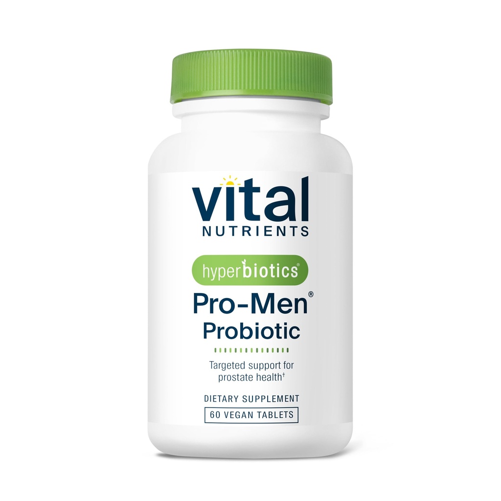 Hyperbiotics Vital Nutrients Pro Hombres Probióticos TEN Vegan Probióticos Avanzados para Hombres TENIDO Clínicamente Estudiado para Salud Prostática, Equilibrio Digestivo y Salud Gut* TEN Gluten, Dairy, Soy Free TEN 60 Tablets