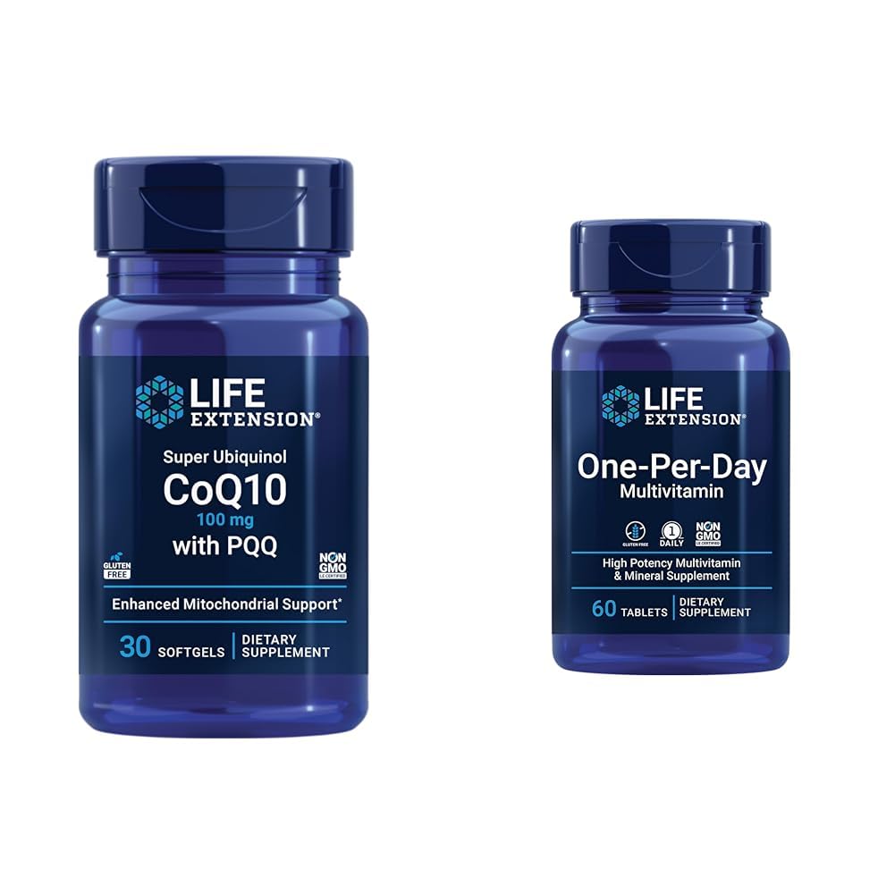 Super Ubiquinol CoQ10 con PQQ, CoQ10, PQQ, shilajit, Heart Health & One-Per-Day Multivitamin – Empaquetado con más de 25 vitaminas, minerales y extractos vegetales