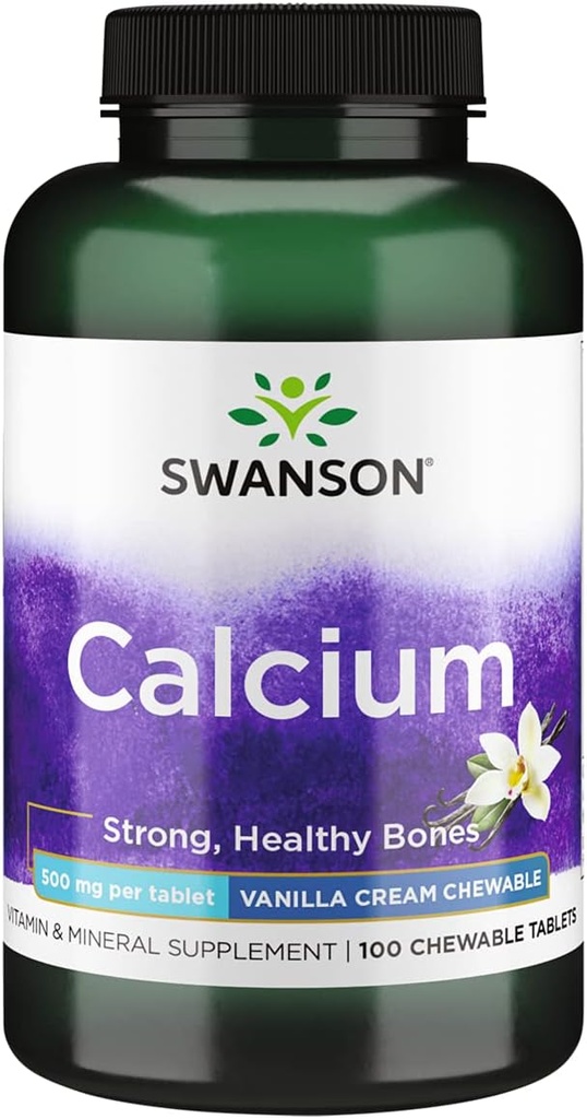 Crema de Calcio-Vanilla Swanson 500MG 100 TABS
