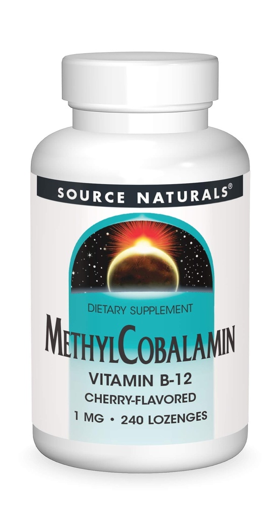 Fuente Naturales MetilCobalamin Vitmain B-12 Cherry-Flavored, 1 mg - 240 Lozenges