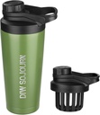 DIW 24 oz Shaker Bottle,Botella de acero inoxidable con diseño libre de ruido, Copa de metal aislado para mezclas de proteínas y entrenamiento previo,Gym Bottle Shaker(Green)