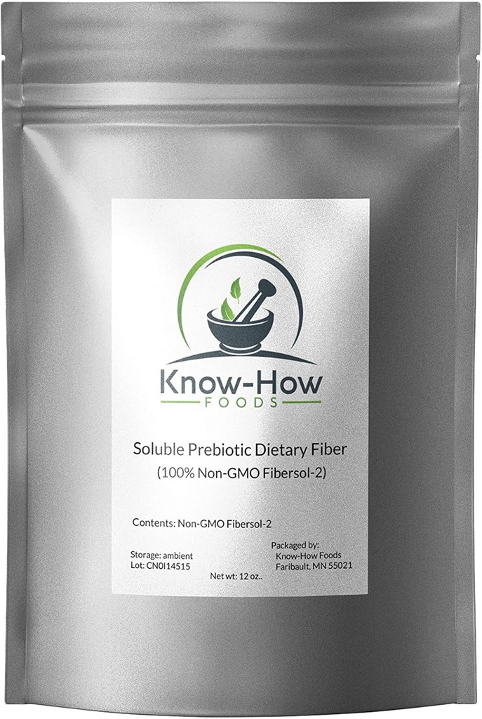 Saber-Cómo Alimentos Prebiótico Fibra dietética (No-GMO) Hecho 100% con Fibersol-2: 12 oz Pouch