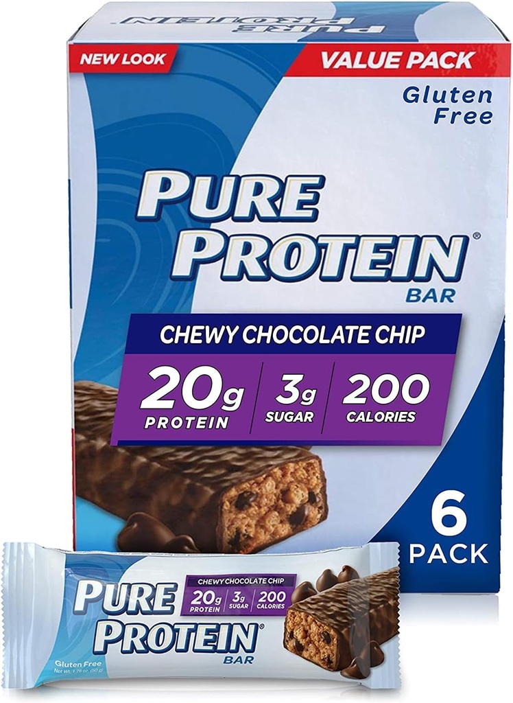 Pure Protein® Chewy Chocolate Chip, 50 gramos, 6 cuenta Multipack