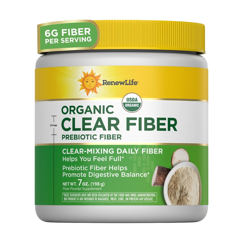 Renovar Vida Adulto Completamente Limpiado Prebiótico orgánico Keto Friendly Fiber, Powder, 7 oz. (Package May Vary)