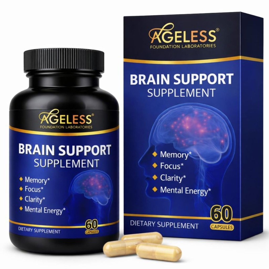 Suplementos cerebrales sin edad para la memoria y el enfoque " Mejora cognitiva " ← Suplemento cerebral nootrópico para hombres " Las mujeres que viven soportan la claridad mental " Neuro Salud , incluyendo vitamina B6, B12, 60 cápsulas
