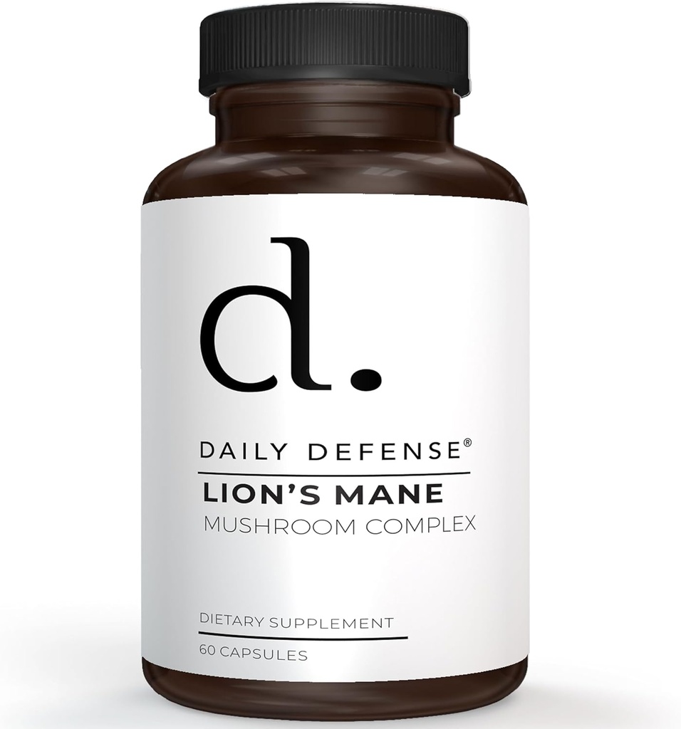 Lions Mane Mushroom Suplemento 200mg - 5x Fruiting Body Mushroom Suplementos con Reishi, Maitake, Shiitake, " Chaga - Memory & Focus Brain Support Suplementos, 60 cápsulas nootrópicas, hechos en los EE.UU.