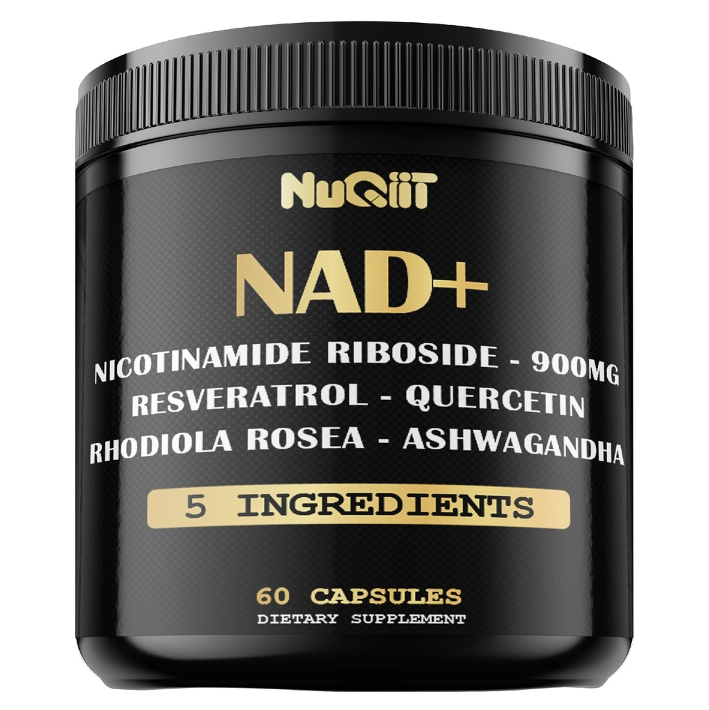 NAD+ Suplemento con Nicotinamide Riboside, Resveratrol, Quercetin, Turmeric, Rhodiola Rosea - 60 Conde