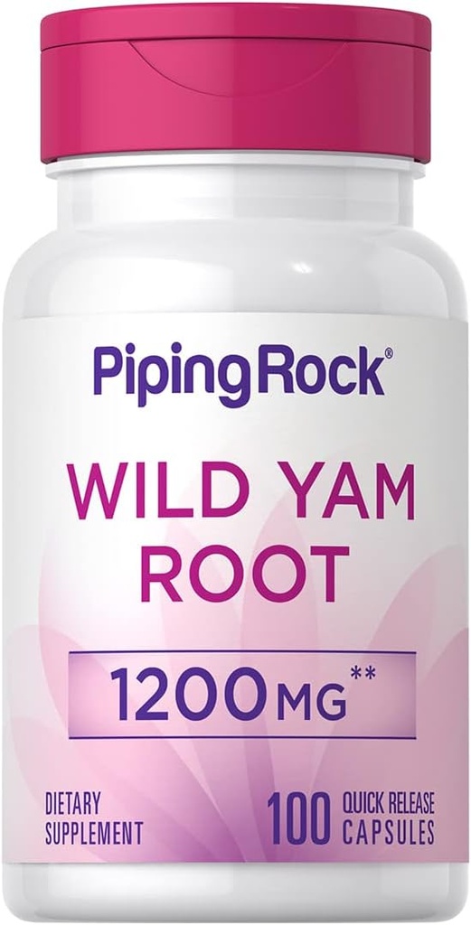 Piping Rock Wild Yam Root Capsules 1200mg ← 100 Cuenta ← Extract Suplemento Silencio Gluten Free, Non-GMO