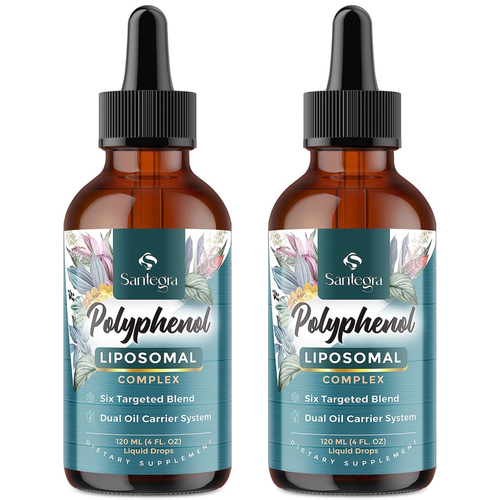 Polyphenols Suplemento Liposomal, Más de 27 Polyphenol Complex &amp; Powerful Antioxidant, con MCT & Olive Oil, Quercetin Extract, Hawthorn Berry Extract, for Age Defense, Energy, Immune, 240 ML