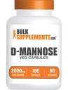 BulkSupplements.com D-Mannose Capsules - D-Mannose Suplemento, para Urinary Tract Support - Vegan &amp; Gluten Free, 3 cápsulas por Serving (2000mg), 180 Conde (Pack of 1)
