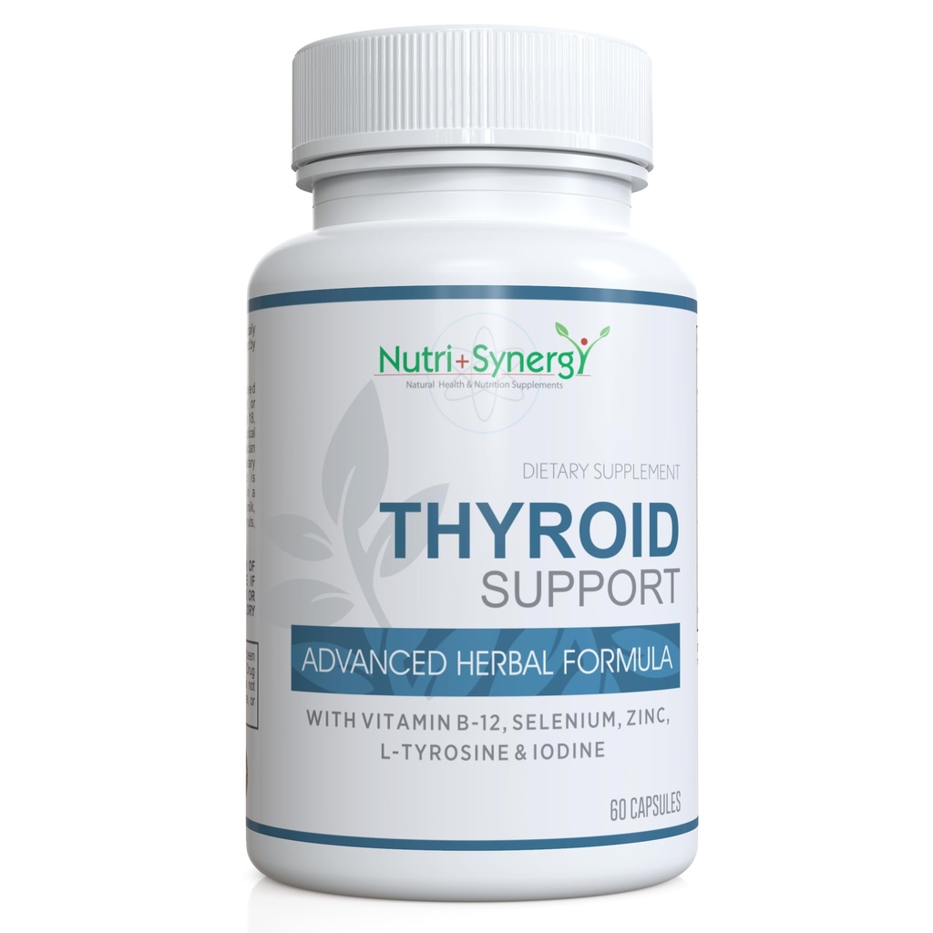 Soporte de tiroides - con L-Tyrosina, yodo, vitaminas & minerales. Soporta Función Tiroidea Saludable, Energía, Mood & Focus. 60 cápsulas.