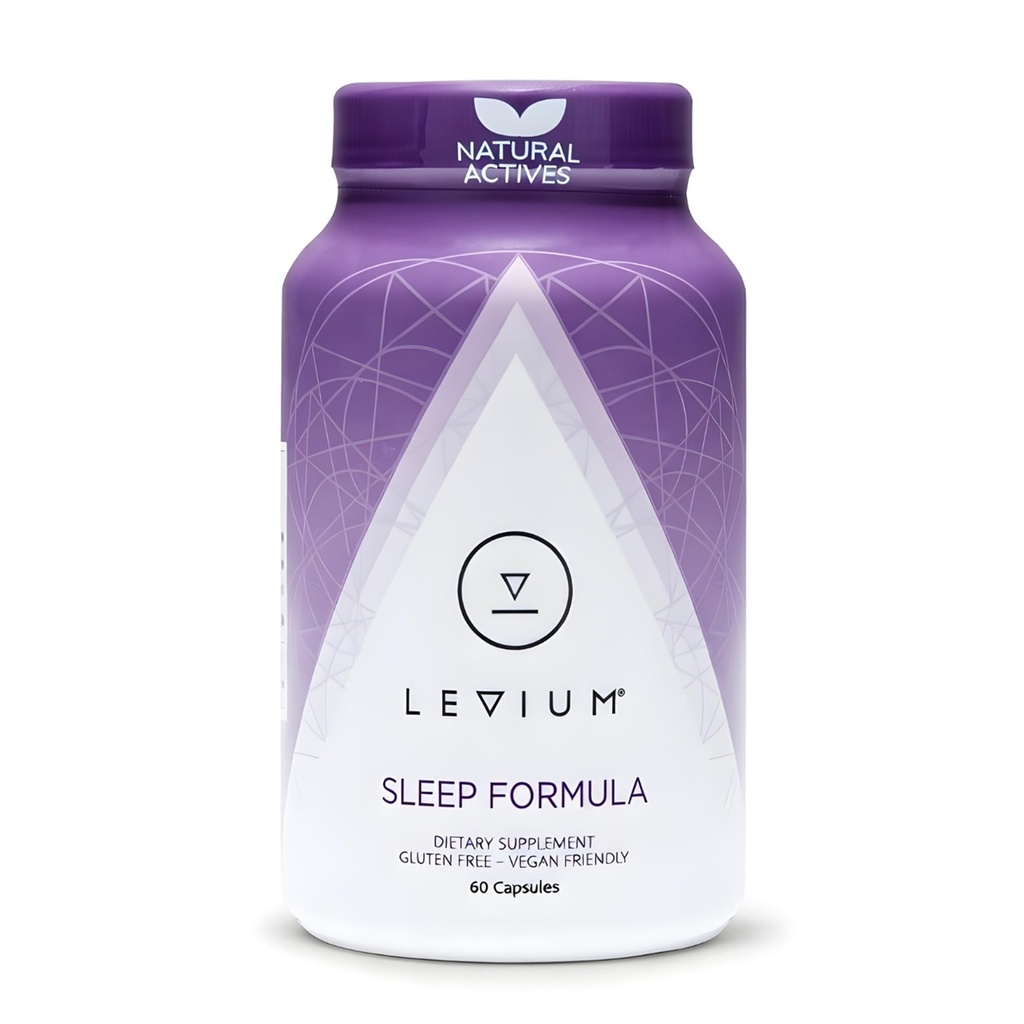 Levium Sleep Fórmula Suplemento Silencio Natural Relax Aid Capsules con Melatonina, GABA, L-Theanine, Magnesium ← 60 Cuenta Bottle – 30 Day Supply