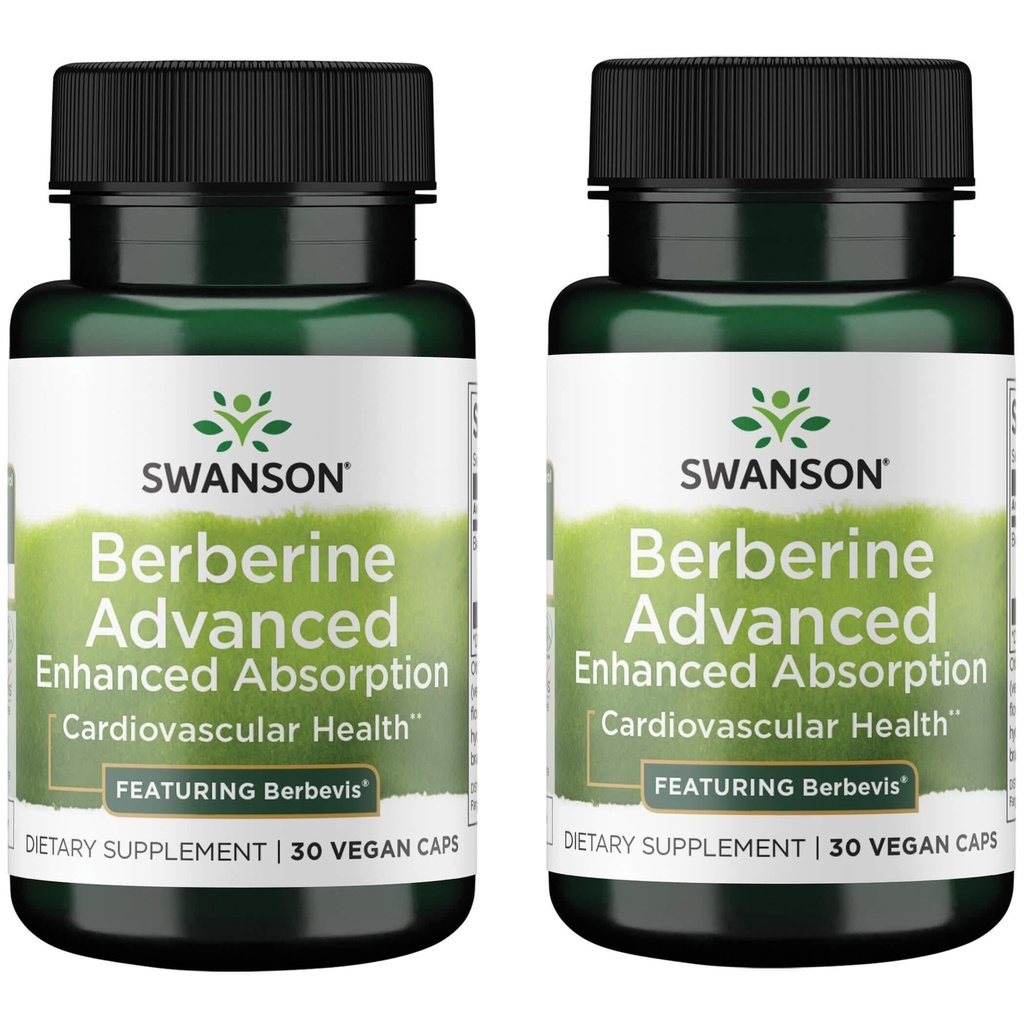 Swanson Berberine Advanced Enhanced Absorption - Destacando Berbevis 550 mg 30 Veg Caps (2 Pack)