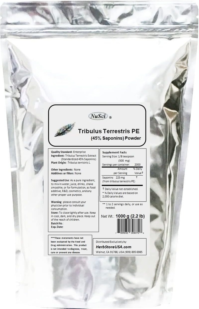 Tribulus Terrestris Extracto Powder Pure (1000 Grams (2.2 lb))