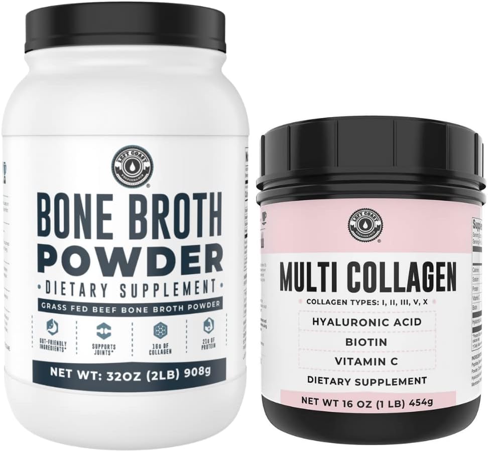 Desempeño de la costa izquierda 2lb Bono puro Broth y 1lb Multi Collagen Powder