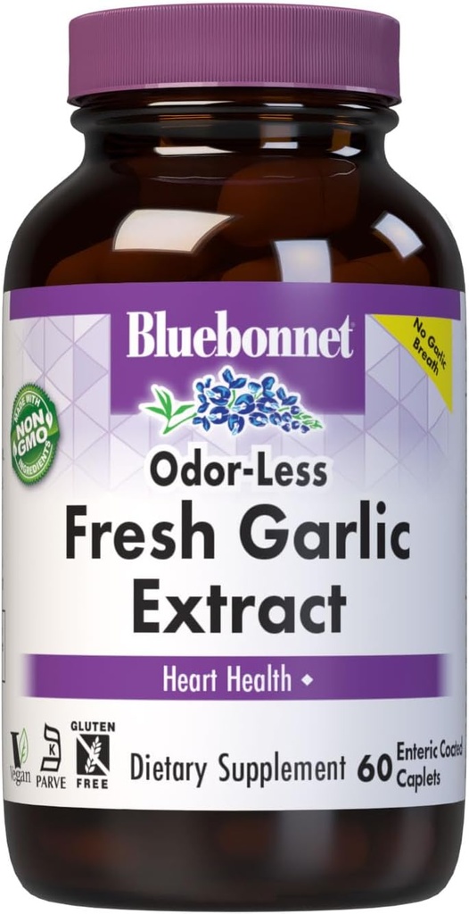 BlueBonnet Standardized Fresh Ajo Extracto Enteric Coated Suplemento, 60 Cuenta