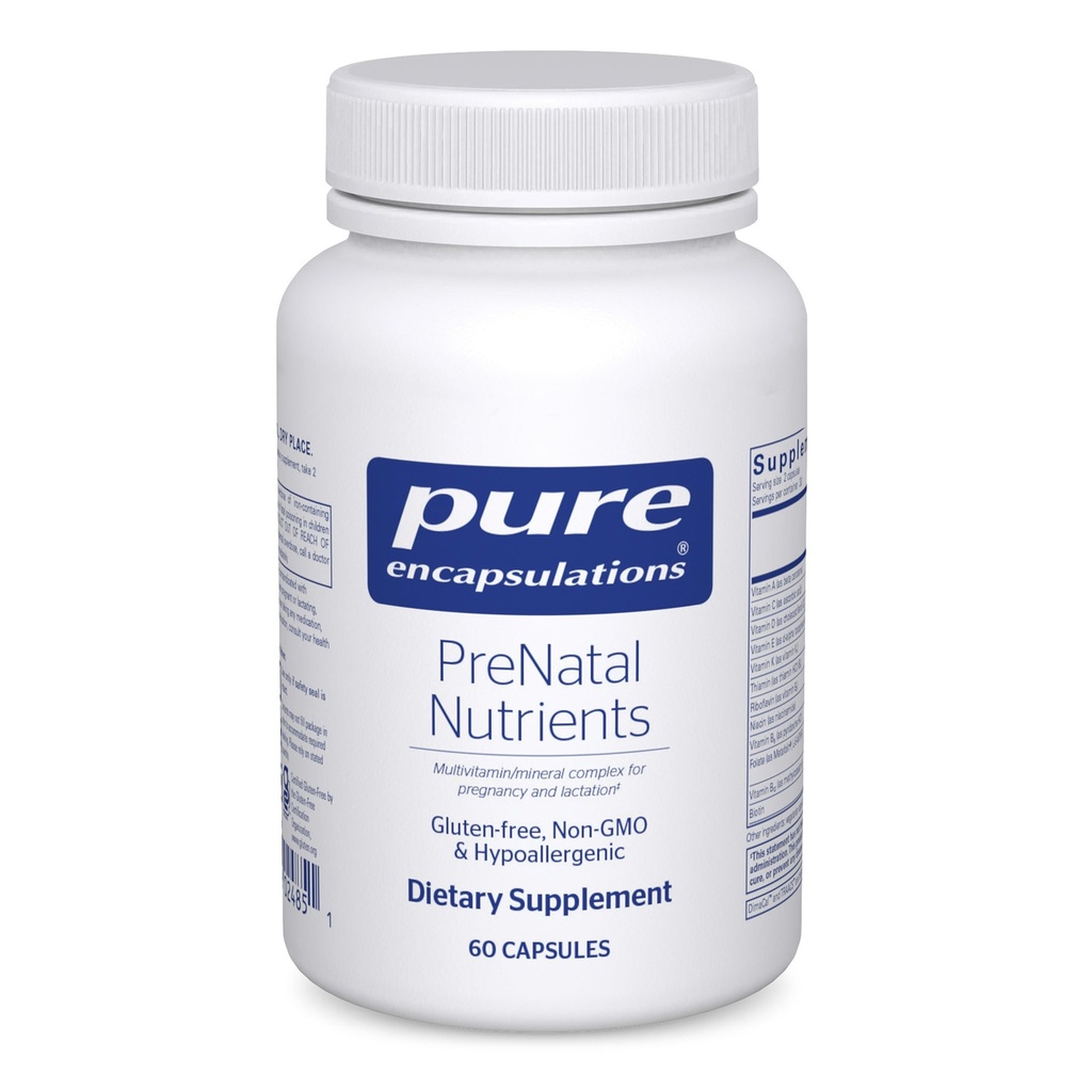 Nutrientes prenatales - para el embarazo y la lactancia - Aids Energy ' DNA Development* - con Folate, Choline " Iron - Gluten Free " Non-GMO - 60 cápsulas
