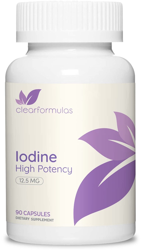 Suplemento de Iodo de Potasio de Alta Potencia - Potasio Iodide USP y Capsules de Iodo Libre 12.5mg Dosis Precísica Blend - Cápsula Alternativa al Suplemento de Lugol para Energía Tiroidea e Inmunidad (3 Mes)