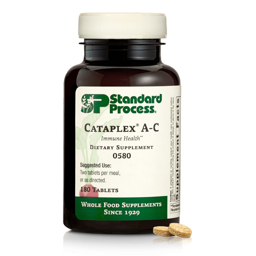 Standard Process Cataplex A-C - Suplemento para Immune & Healthy Cell Support with Vitamins C & A - Aids Eye Health - Contiene ingredientes con actividad antioxidante - 180 Tablets (90 Servings)