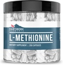 Elementos terrestres L-Methionine 200 cápsulas, puras " no diluidas, sin aditivos