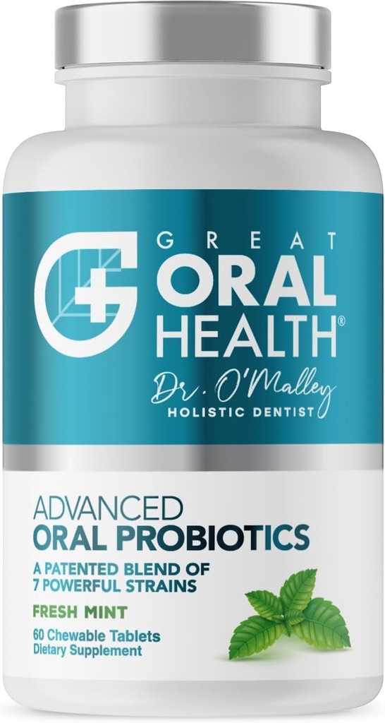 Probióticos orales para el tratamiento de mal aliento mate para adultos; Probióticos dentales para dientes y gomas de salud " Halitosis crónica con BLIS K12 M18, 60 Tablas de salud oral quijadas