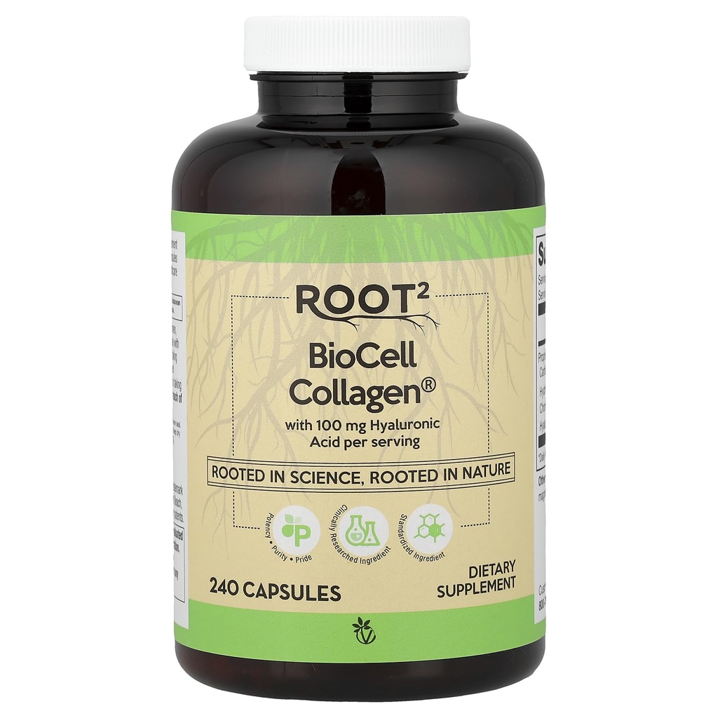 Vitacost ROOT2 BioCell Collagen With Hyaluronic Acid -- 100 Milligram Por Serving - 240 Capsules