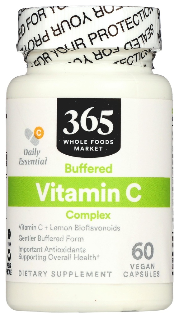 365 by Whole Foods Market, Buffered Vitamin C Complex, Vegan, 60 cápsulas