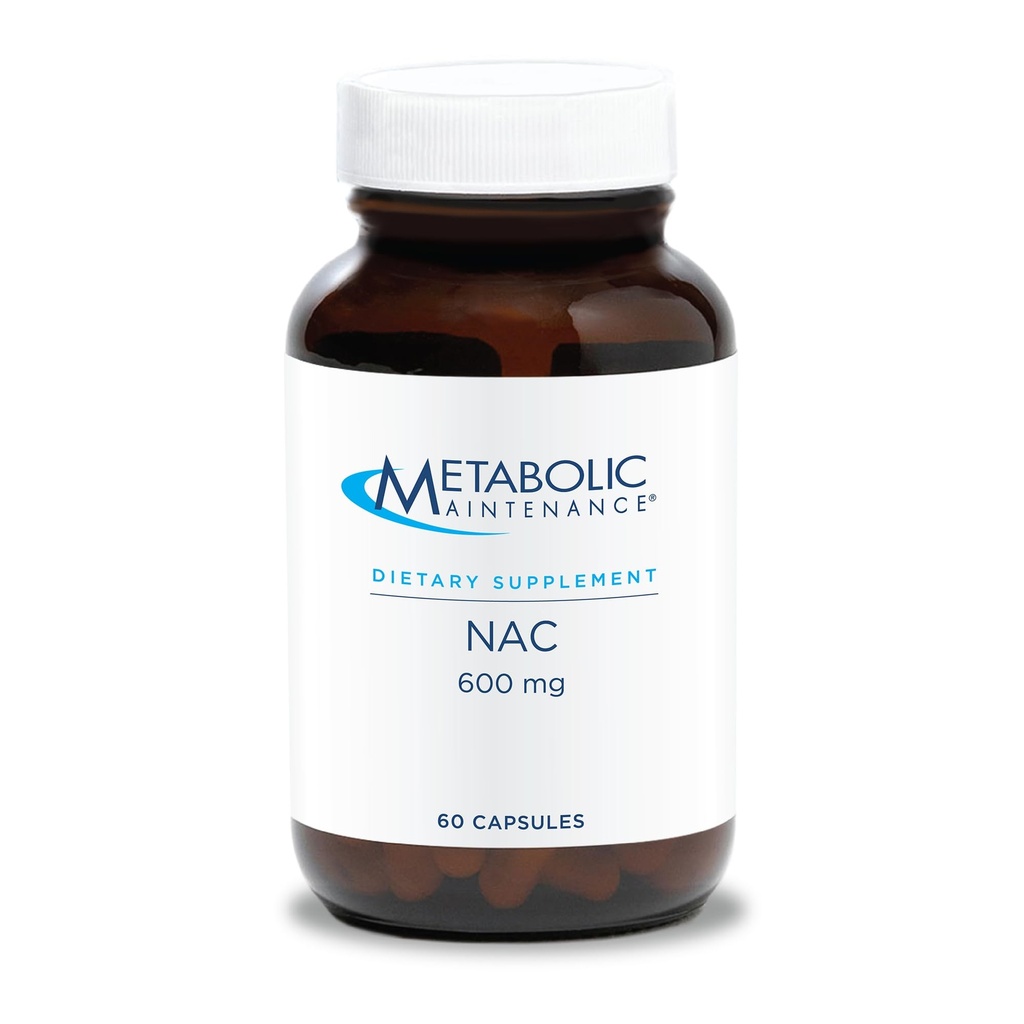 Mantenimiento metabólico NAC 600 mg cápsulas - N-Acetyl Cysteine 600 mg Suplemento para el soporte de hígado e inmuno - Defensa antioxidante para hombres y mujeres 50+ - 60 cápsulas