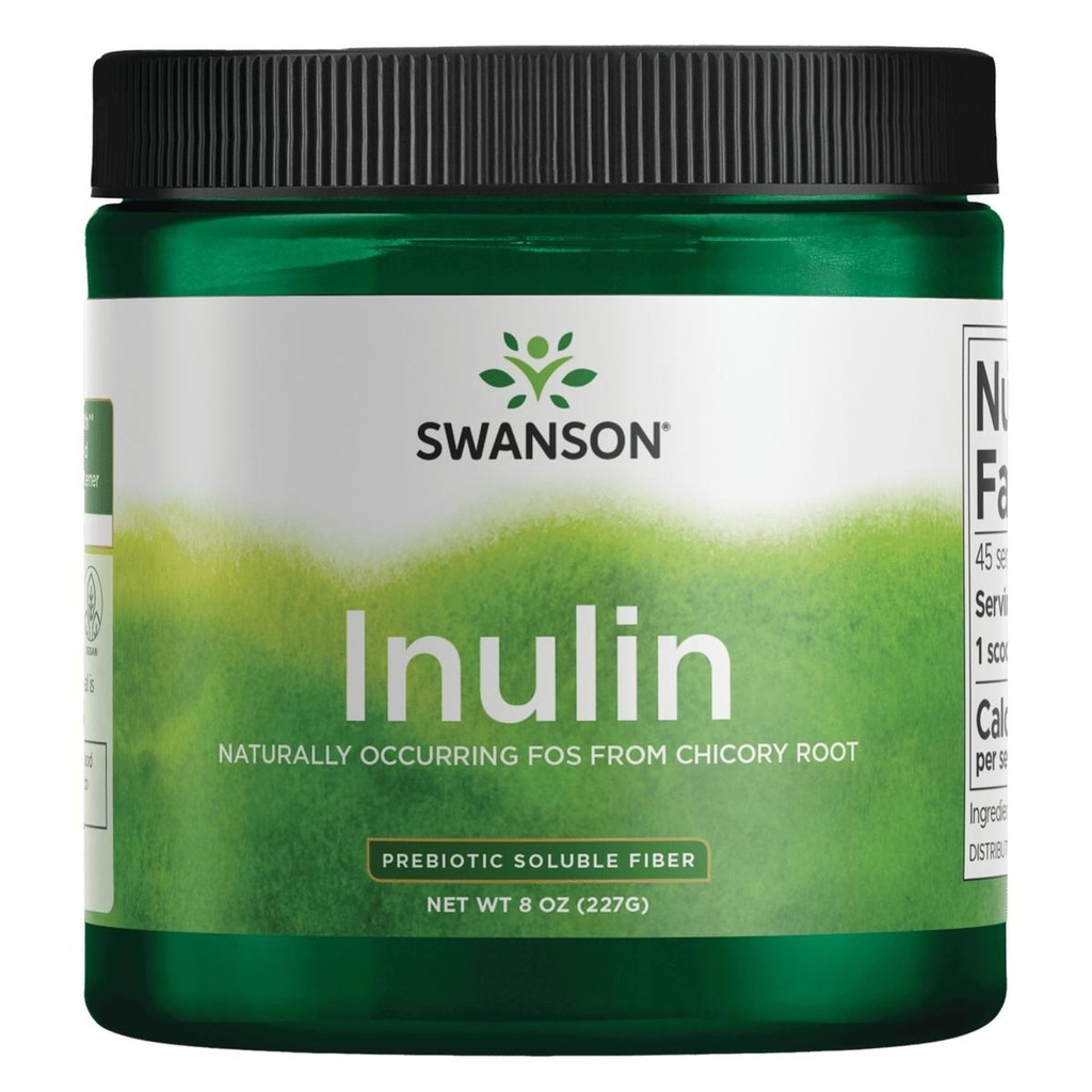 Swanson Inulin - Prebiotic Soluble Fiber Powder Promoting Digestive Health - Naturally Occurring FOS from Chicory Root Supporting Global Gut Performance - (8 oz cada uno)