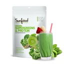 Sunfood Organic Supergreens " Protein - Greens Superfood Powder, Orgánica Proteína de Proteína, Proteína Vegan Basada en Plantas, Super Greens for Gut Health w/Chlorella " Spirulina, 23g Protein Por Serving - 8 oz