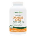 NaturesPlus Orange Juice Chewable Vitamina C - 500 mg, 180 Tablets - Suplemento de Apoyo Inmunitario de alta potencia, Antioxidante - Gentle On Stomach -Vegetariano, Gluten-Free - 180 Servings