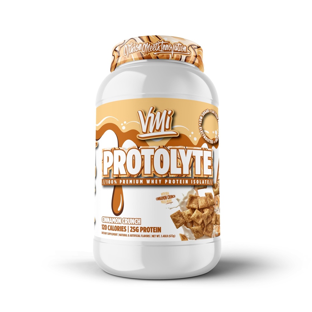 VMI Sports  ProtoLyte Whey Isolate Protein Powder ← Baja Calorie Whey for Weight Loss and Muscle Gain ← Enzymes Digestive ← Non-GMO (1.6 lb, Cinnamon Crunch)