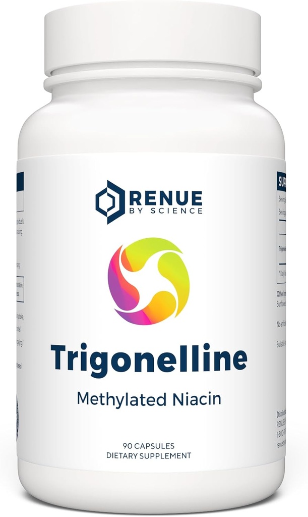 Renue By Science Trigonelline TEN High Strength Trigonelline TRG Methylated Niacin - 250mg Trigonilline Suplemento Capsules ANTE Non-GMO Silencio Made in The USA " Third Party Tested