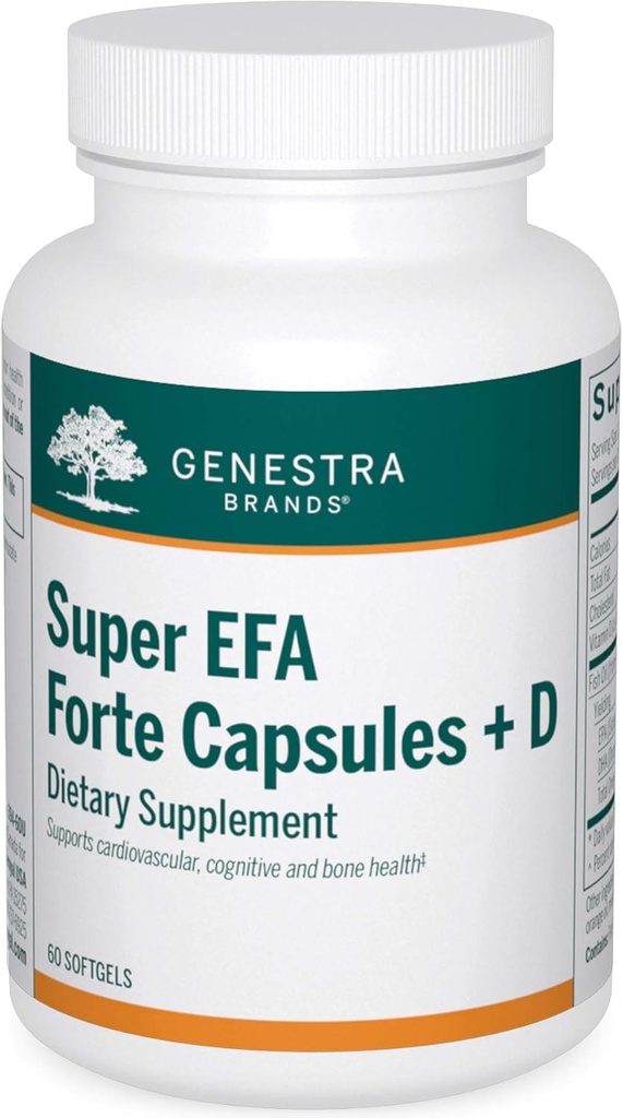 Genestra Brands Super EFA Forte Capsules + D ← Fish Oil Fórmula para apoyar la salud cognitiva, cardiovascular y mixta
