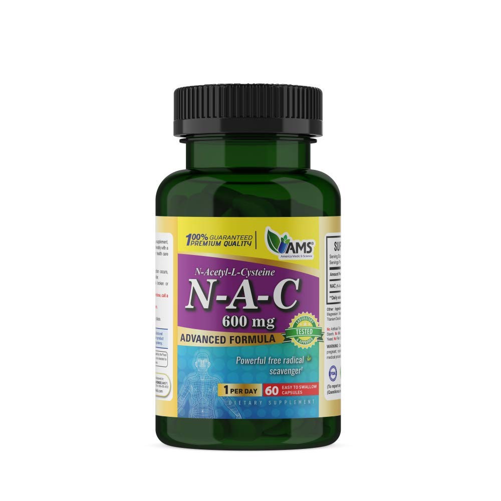 Estados Unidos Medic &amp; Science NAC 600mg – NAC Suplemento para la salud pulmonar &amp; soporte para el hígado " Antioxidantes – N-Acetyl-Cysteine – 60 cápsulas (Pack of 1)