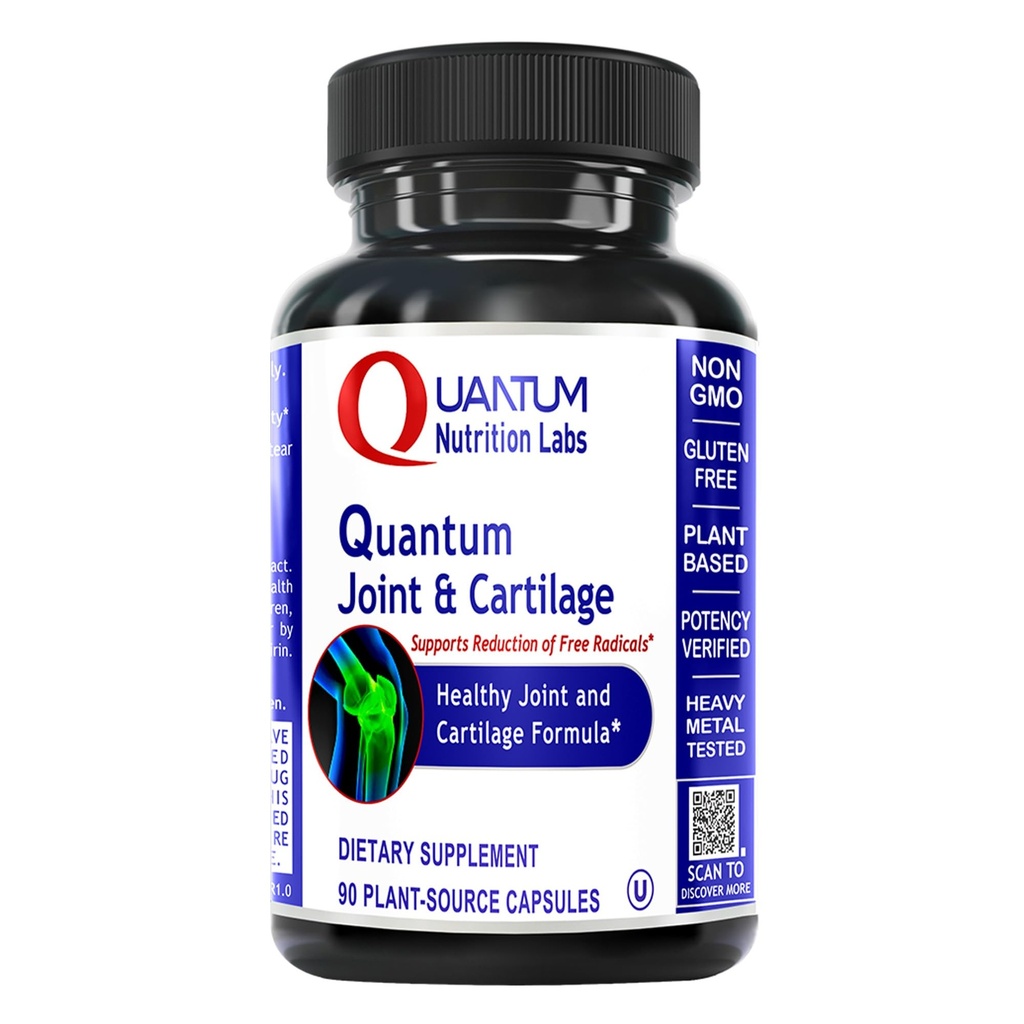 Quantum Joint " Cartilage Support Supplement - for Men " Women, Joint Mobility and Muscle Health, Cartilage Repair, Gluten Free, Plant-Sourced, Non-GMO - 90 Capsules