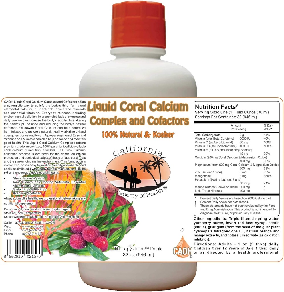 Complejo de calcio líquido y cofactores 32 oz de CAOH