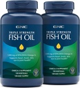 GNC Triple Strength Fish Oil, Twin Pack, 120 Softgels por botella, soporta el corazón, cerebro, piel, ojo y salud conjunta