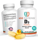 Vitamina D3 10000 UI - 90 Vitamina D 10000 UI Softgels for Heart Health, Immune Support, Mental Clarity &amp; Muscle Function Support - High Dose Vitamin D3 Tablets for Men &amp; Women- 250 mcg