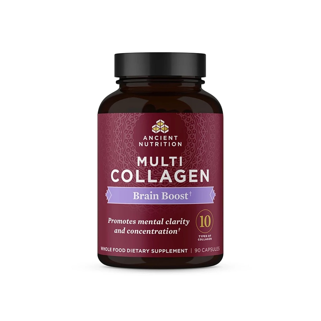 Antiguo colágeno de nutrición Protein Brain Boost, Collagen Protein Capsules Brain Supplement for Reduced Joint Discomfort, Healthy Skin and Nails, 90 ct