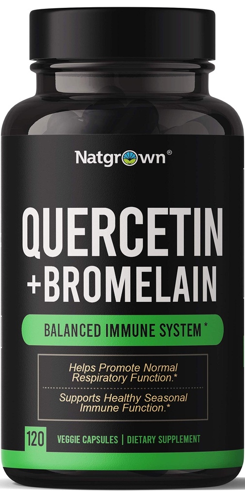 Natgrown Quercetina con Complejo de Suplemento Bromelain - 120 cápsulas