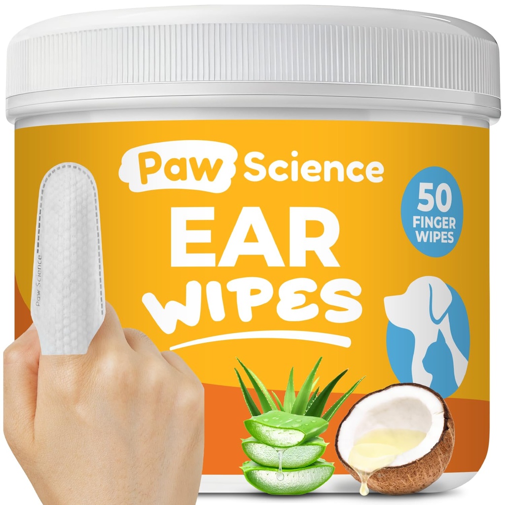 Wipes para el limpiador de oídos de perros – Esposas para perros y gatos – Limpieza, calmante, " Orejas de la picazón desodorantes – Solución para el alivio del oído de mascotas