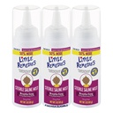 Remedios pequeños Sterile Baby Saline Nasal Mist, Seguro para los recién nacidos para aliviar las náuseas suaves y secas, 3 Fl Oz, Pack de 3