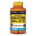 MASON NATURAL Calcio 600 mg con vitamina D3, 100 Day Supply, soporta huesos saludables &amp; función muscular normal, Café Mocha Flavor, 100 Chewables