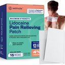 Patches de dolor WELMATE Lidocaína de fuerza máxima 4% Topical Numbing Analgesic – Lidocaine Patches for Nerve & Back Pain Relief, Sciatica, Neck Muscle Strain, Knee, Agujero Conjunto, Hip, Pie (15ct)
