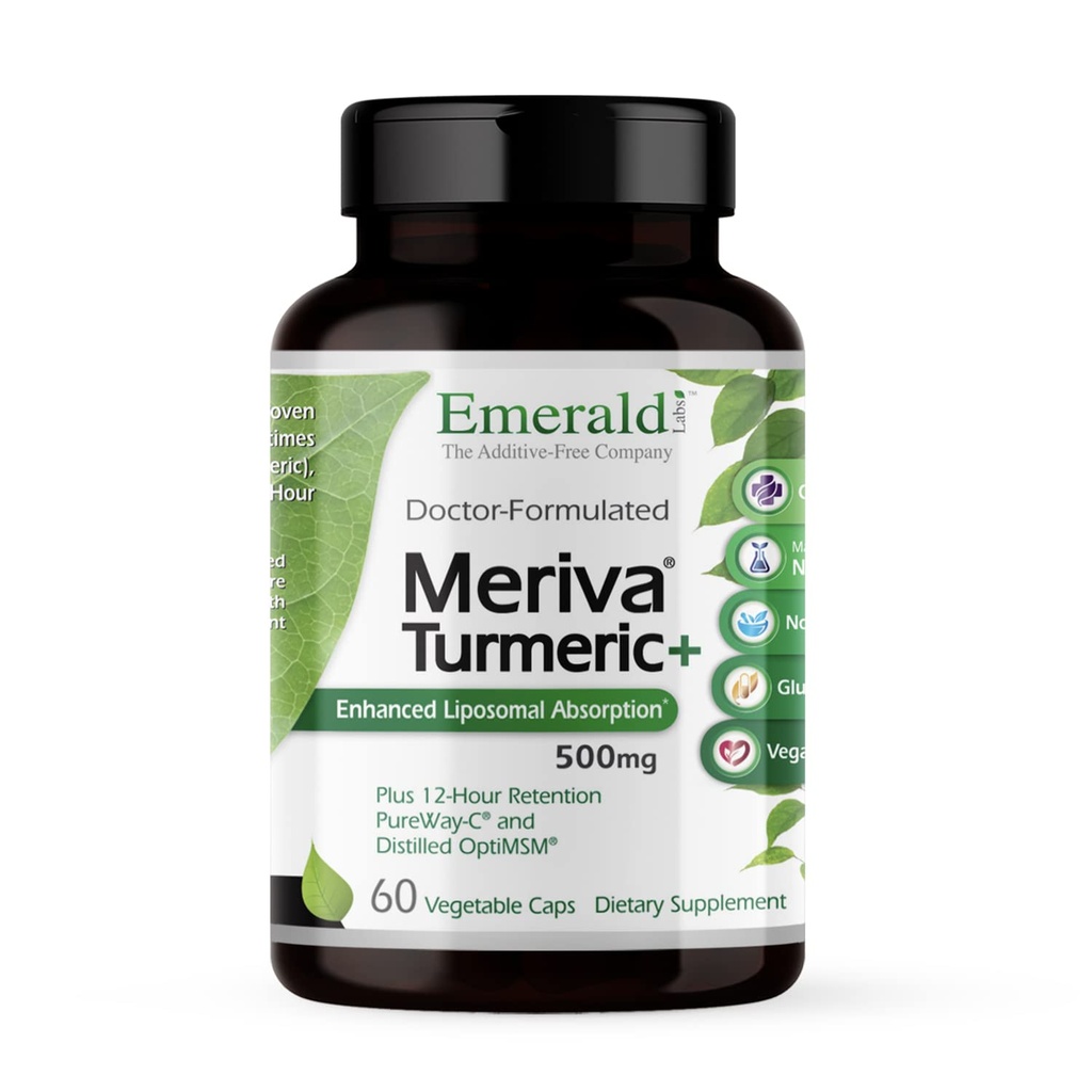 Laboratorios de Esmeralda Meriva Turmeric Plus - Meriva Turmeric, PureWay-C Vitamina C &amp; OptiMSM - Apoya la respuesta conjunta de salud &amp; inmunológico - 60 cápsulas vegetales (hasta 60 días de suministro)