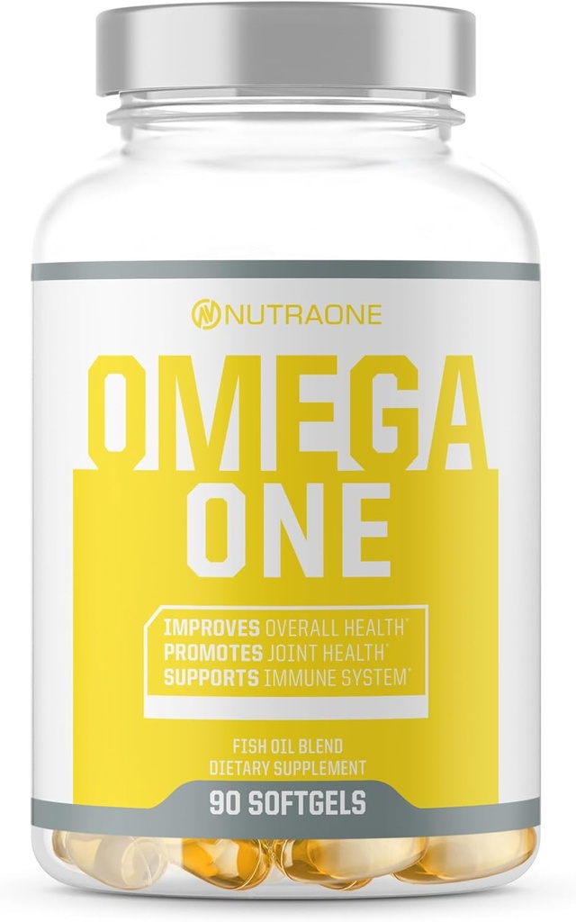 OmegaOne Omega-3 Suplemento de aceite de pescado por NutraOne (90 500 mg de aceite de pescado píldoras)