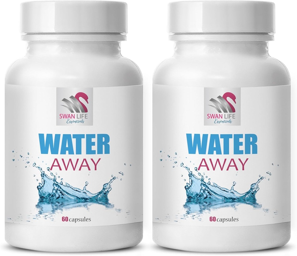 Suplemento fluido - AGUA AWAY - Wellness diurético, Soporte de fluido natural, Soporte de equilibrio herbario, Suplemento de manejo del agua, Diurético natural, bienestar, complejo herbario 1 Botella 60 Caps