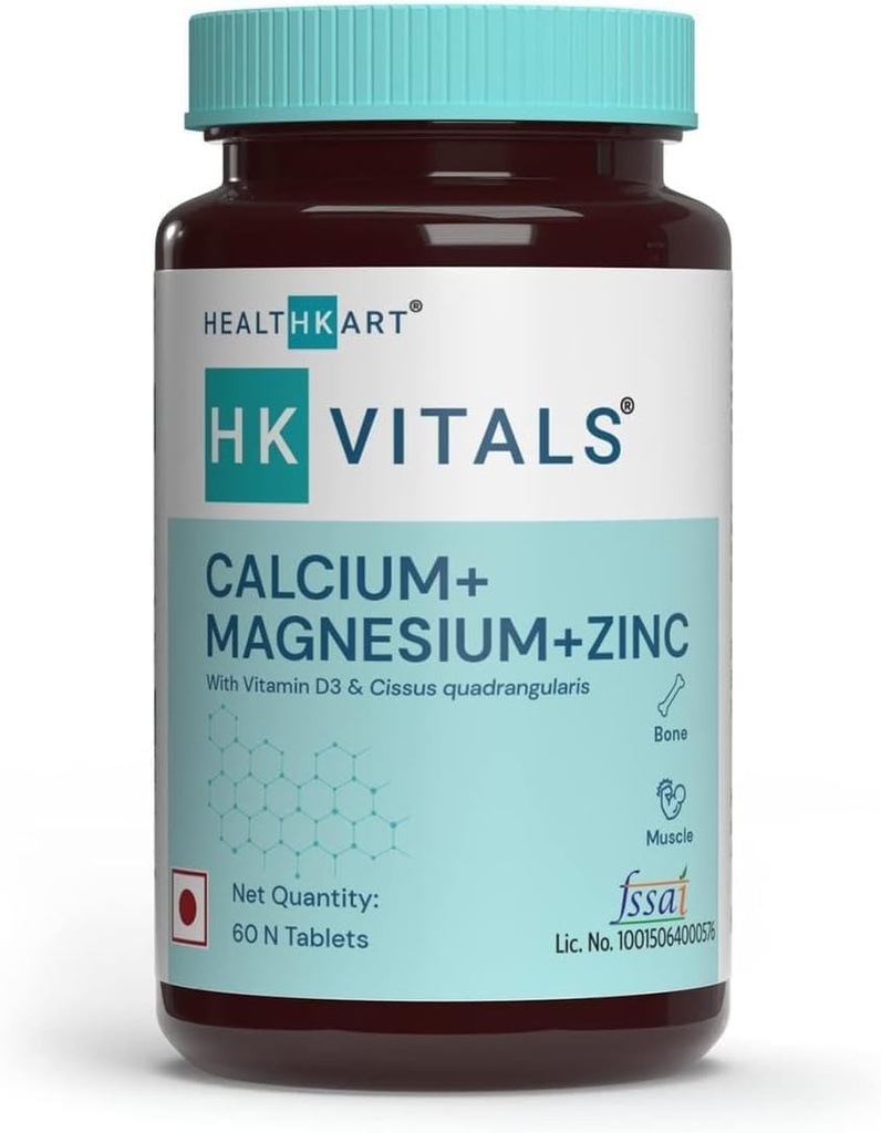 Magnesio de calcio ecológico " Tablas de zinc con vitamina D3, Suplemento de calcio para mujeres y hombres, para la salud ósea " Apoyo conjunto, 60 Tabletas de calcio